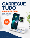TripCharge 3 em 1 — Carregador Sem Fio Dobrável para iPhone, Apple Watch e AirPods