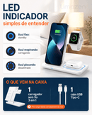 TripCharge 3 em 1 — Carregador Sem Fio Dobrável para iPhone, Apple Watch e AirPods