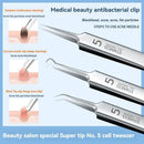 7pcs Splinter Acne Clip Blackhead Clip Pimple Stainless SteelCell Tweezer Pin Beauty Salon Acne Removal Acne Needle Tools