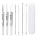 7pcs Splinter Acne Clip Blackhead Clip Pimple Stainless SteelCell Tweezer Pin Beauty Salon Acne Removal Acne Needle Tools