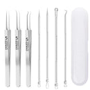 7pcs Splinter Acne Clip Blackhead Clip Pimple Stainless SteelCell Tweezer Pin Beauty Salon Acne Removal Acne Needle Tools